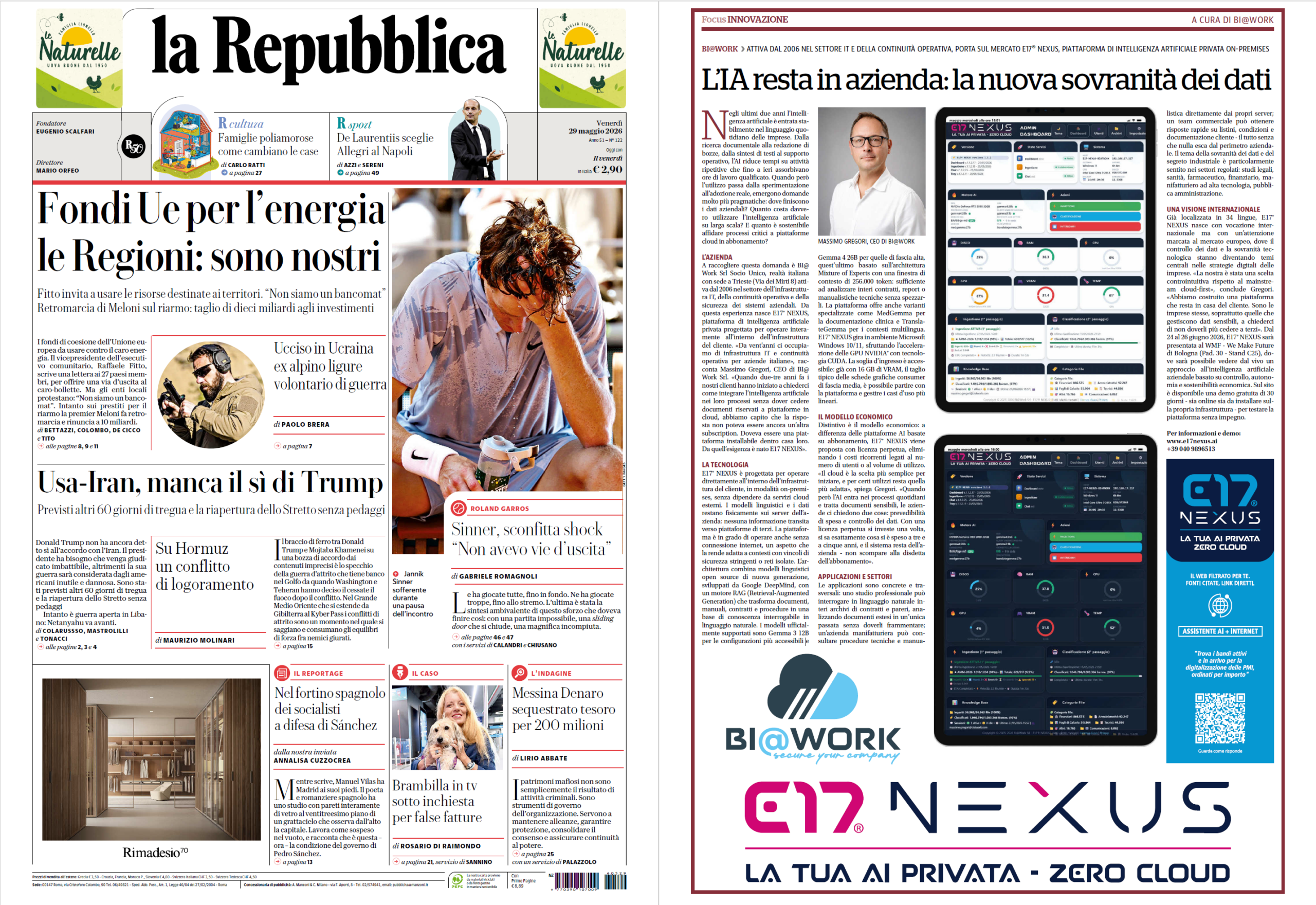 E17 NEXUS su La Repubblica